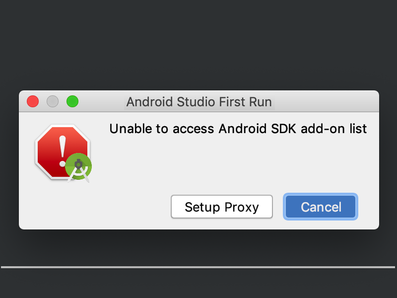 unable to access android sdk add-on list